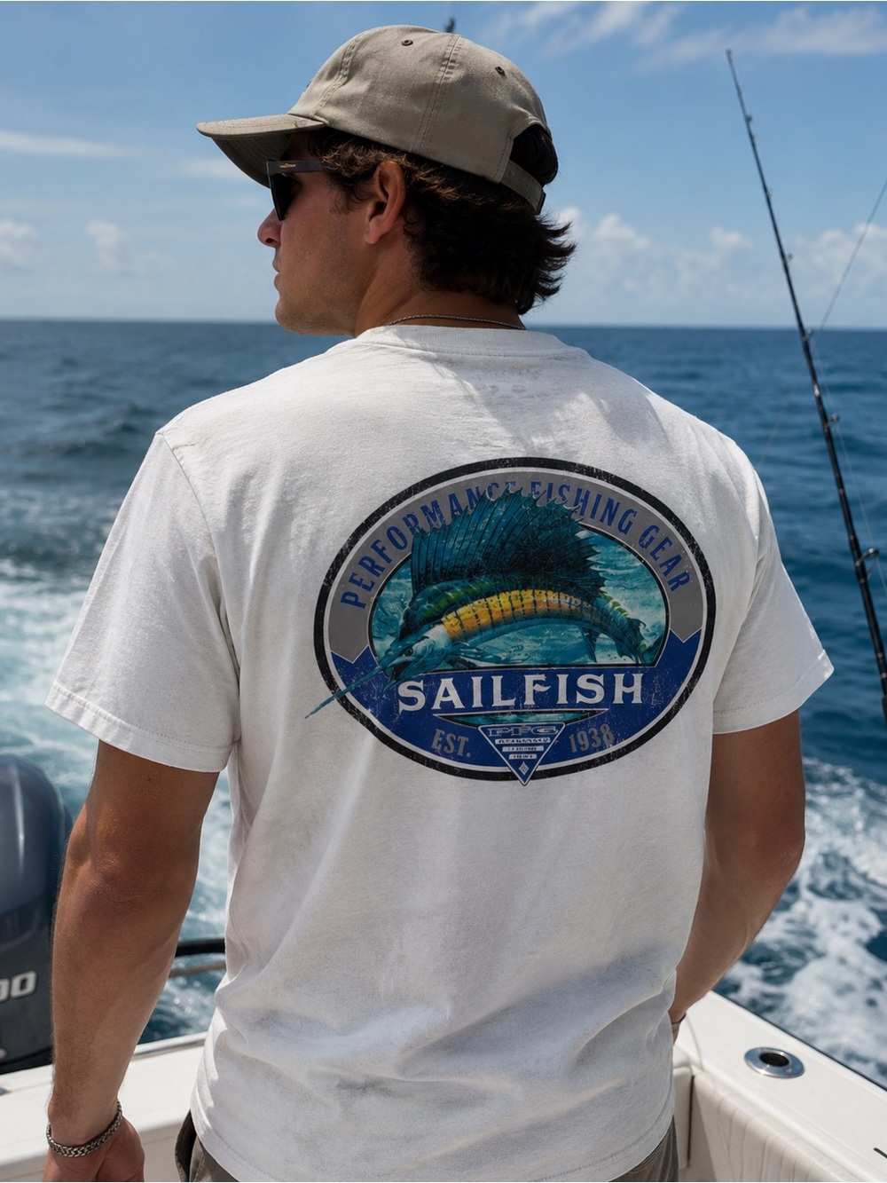 Columbia PFG- NWOT Men’s White Sailfish Graphic T-Shirt Size Small